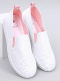 Perforované slip-on tenisky biela/ružová