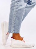 Perforované slip-on tenisky biela/ružová