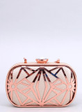 Metalická spoločenská kabelka rose gold