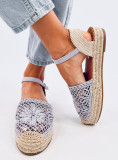 Lila espadrilky s čipkovaným zvrškom