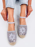 Lila espadrilky s čipkovaným zvrškom