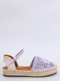 Lila espadrilky s čipkovaným zvrškom