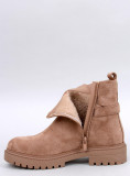 Semišové členkové čižmy v camel farbe