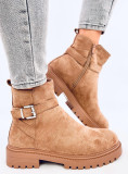 Semišové členkové čižmy v camel farbe