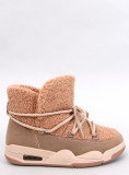 Snehule v štýle sneakers béžové