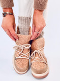 Snehule v štýle sneakers béžové