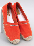 Oranžové semišové espadrilky s kamienkami