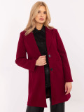 Elegantný prechodný kabát v bordovej farbe
