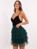 Elegantná mini sukňa v tmavozelenej farbe
