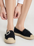 Dámske čierne espadrilky so sponou