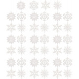 Ozdoby na stromček - biele hviezdy, 10 cm, 40 kusov