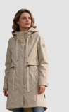 Béžová jarná parka s veľkou kapucňou
