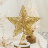 Zlatá ozdoba na stromček LED hviezda