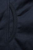 Tmavomodrá predĺžená mikina na zips