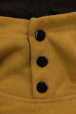 Predĺžená mikina mustard/čierna