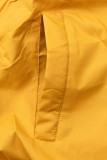Prešívaná obojstranná parka tmavomodrá/žltá