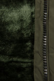 Khaki zimná prešívaná bunda s kapucňou