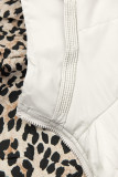 Obojstranná bunda biela/leopardí vzor