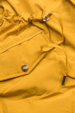 Mustard-béžová parka s kožušinovým lemom