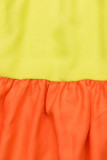 Letné šaty z viskózy biela/hrášková/oranžová