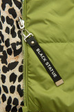 Obojstranná vesta s leopardím vzorom zelená