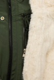 Khaki parka s odnímateľnou plyšovou podšívkou