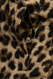 Žltá obojstranná parka s leopardím vzorom