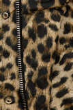 Žltá obojstranná parka s leopardím vzorom