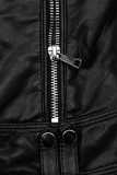 Čierna koženková biker bunda