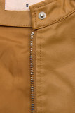 Camel hnedá basic koženková bunda