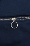 Tmavomodrá mikina na zips s kapucňou