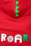 Červená bunda s kapucňou DINO