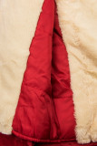 Červená/béžová parka na obdobie jeseň/zima