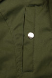 Khaki parka s odnímateľným futrom a kožušinou