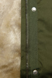Khaki parka s odnímateľným futrom a kožušinou