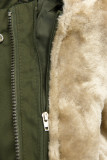Khaki parka s odnímateľným futrom a kožušinou