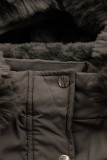 Khaki detská parka s kožušinou
