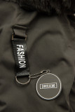 Khaki detská parka s kožušinou