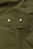 Khaki zimná bunda s hnedou kožušinou