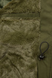 Khaki zimná bunda s hnedou kožušinou