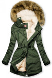 Zateplená parka khaki/ecru