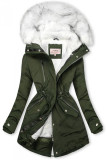 Zimná parka s odnímateľnou podšívkou khaki/biela