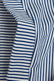Bielo-modré šaty s pruhmi a nášivkou PLUS SIZE IV.