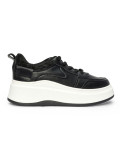 Dámske čierne sneakersy na hrubej podrážke