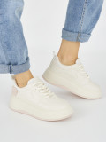 Dámske krémové sneakersy na hrubej podrážke