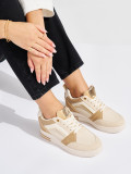 Dámske béžové sneakersy so skrytým podpätkom