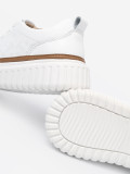 Biele kožené sneakersy na platforme Sergio Leone
