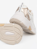 Biele sneakersy s béžovo-zlatými detailmi