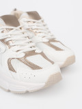 Biele sneakersy s béžovo-zlatými detailmi