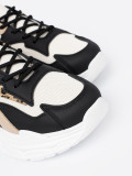 Čierno-béžové dámske sneakersy na hrubej podrážke
